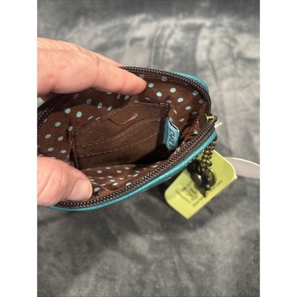 NEW CHALA TURQUOISE PARROT BIRD CELL PHONE CROSSBODY PURSE ADJUSTABLE STRAP - Picture 6 of 7